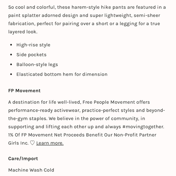 Free People! FP Movement Color Burst Hike Pants In Peach 🍑 Combo NWOT! - Picture 9 of 9